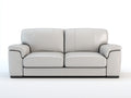 Canapé 2 places - Cuir synthétique - 181x91x84 cm - Blanc cassé - Moderne