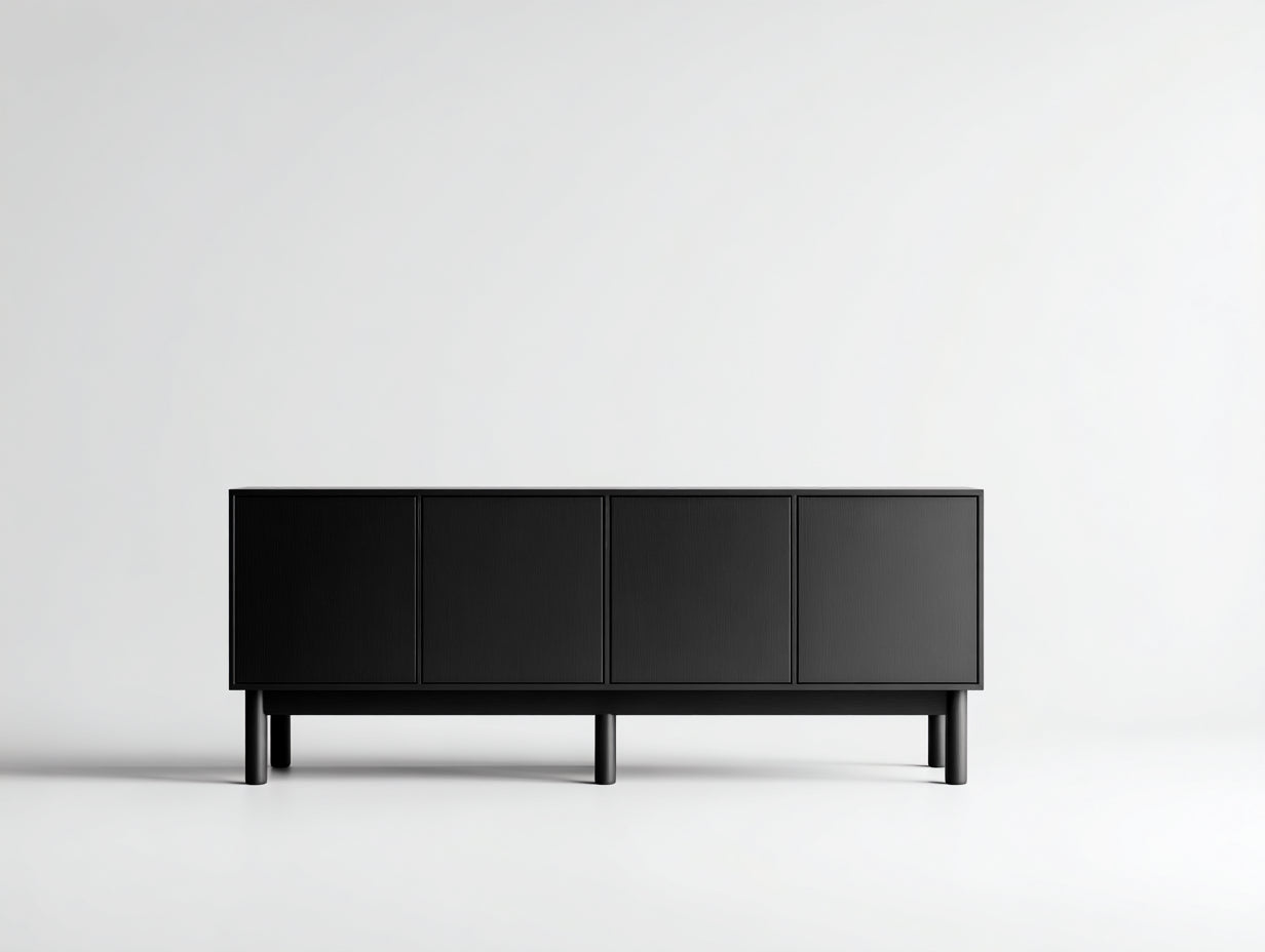 Meuble d'entrée - MDF-métal - 180x42x78 cm - Noir - Moderne