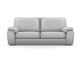 Canapé 2 places - Cuir synthétique - 176x88x82 cm - Gris clair - Moderne