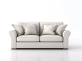Canapé 2 places - Cuir synthétique - 180x88x83 cm - Blanc cassé - Moderne