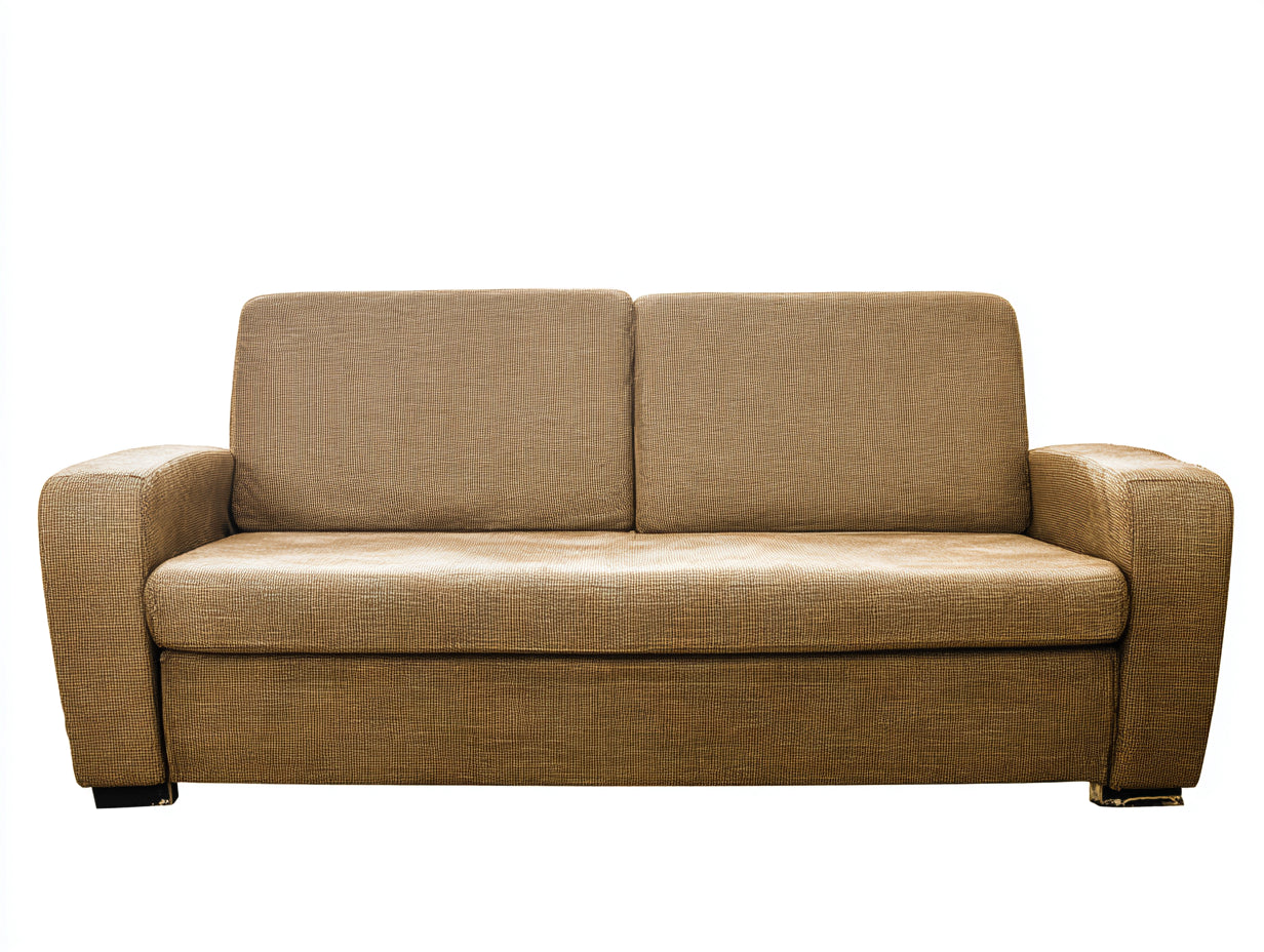 Canapé 2 places - Tissu - 190x90x80 cm - Marron clair - Moderne