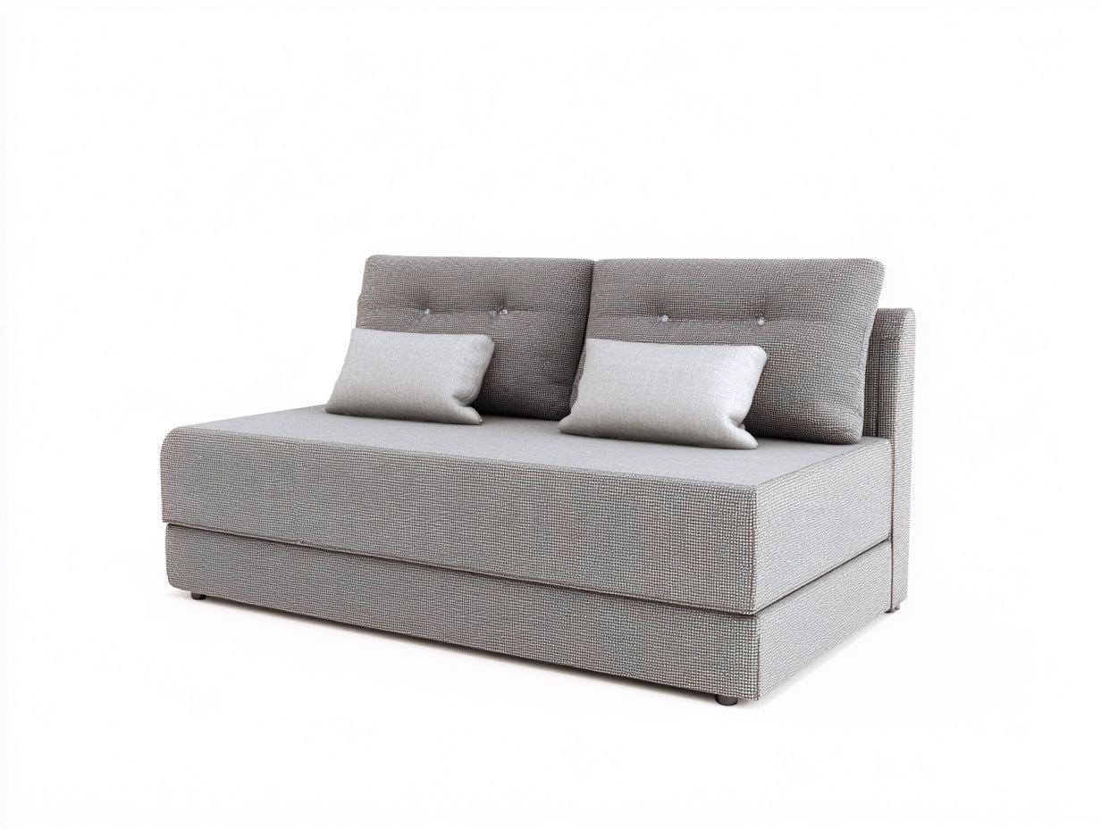 Canapé 2 places - Tissu - 170x93x78 cm - Gris beige - Moderne