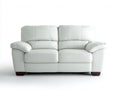 Canapé 2 places - Cuir synthétique - 182x90x84 cm - Blanc cassé - Moderne