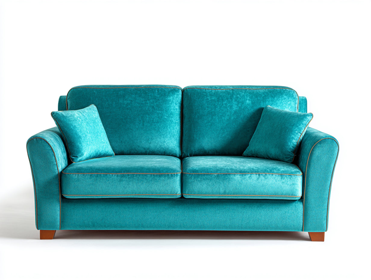 Canapé 2 places - Tissu - 178x87x81 cm - Bleu turquoise - Moderne