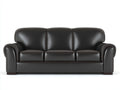 Canapé 3 places - Cuir synthétique - 212x89x82 cm - Noir - Classique