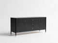 Meuble d'entrée - MDF-métal - 162x42x78 cm - Noir-doré - Moderne